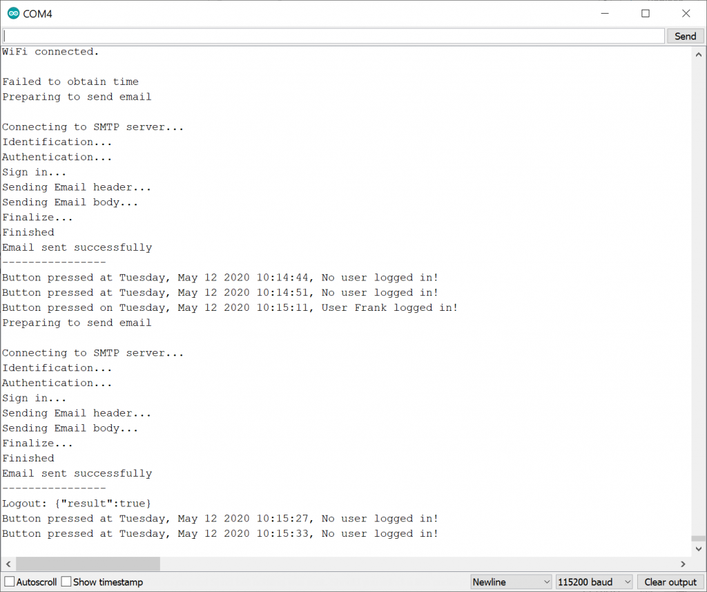 Output serial port